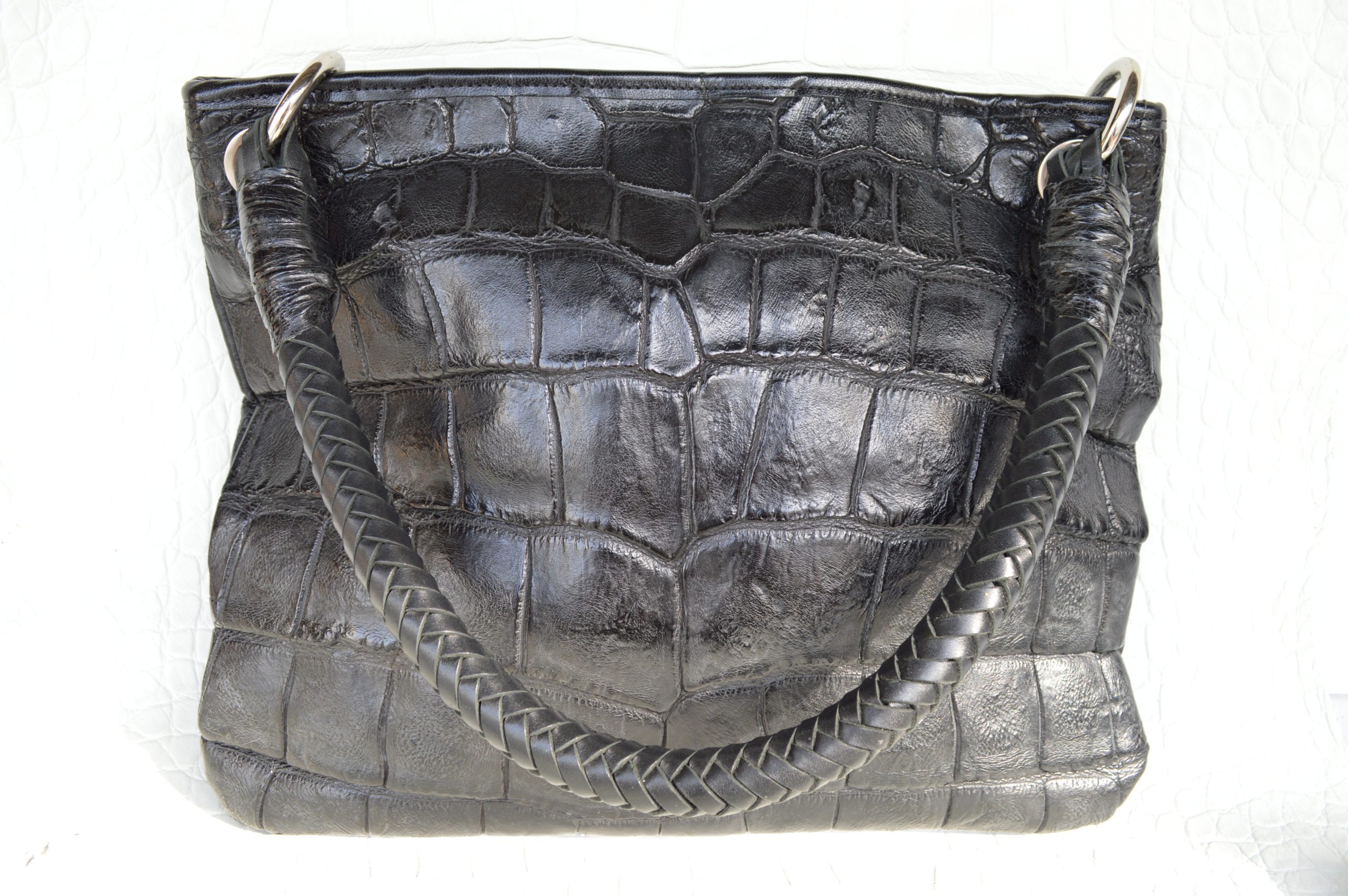 Trendy Faux Leather Handbag Women's Crocodile Embossed - Temu